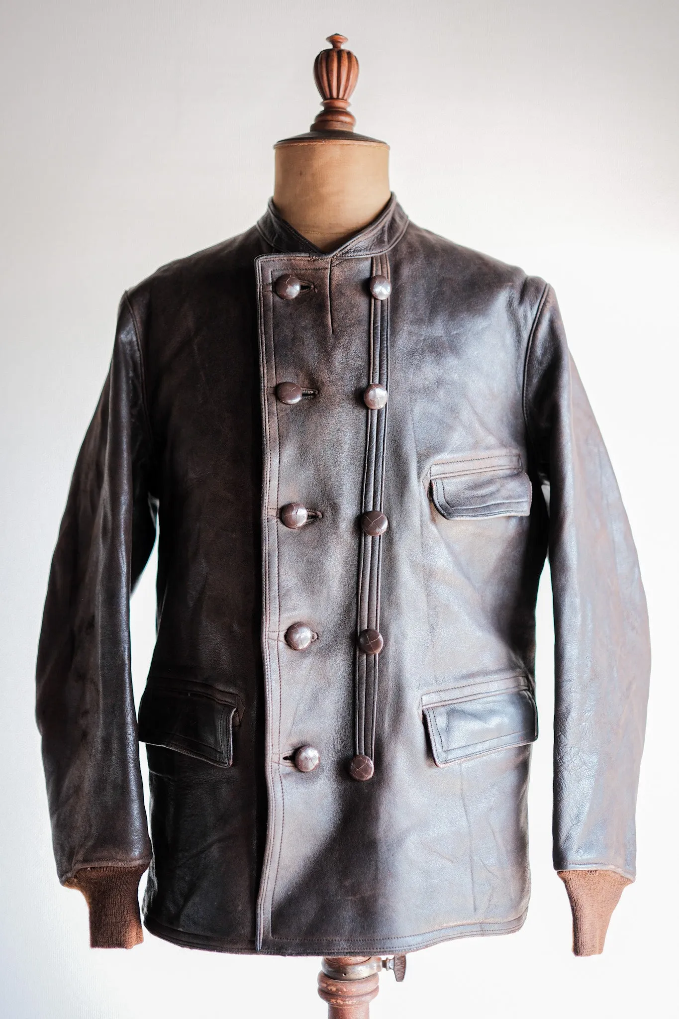 [~ 40's] Veste en cuir à deux nords vintage suédois