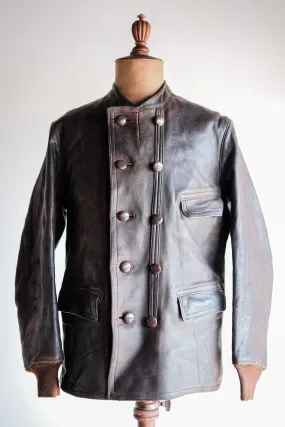[~ 40's] Veste en cuir à deux nords vintage suédois