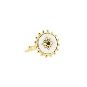 Bague Étoile Nacre acier doré or