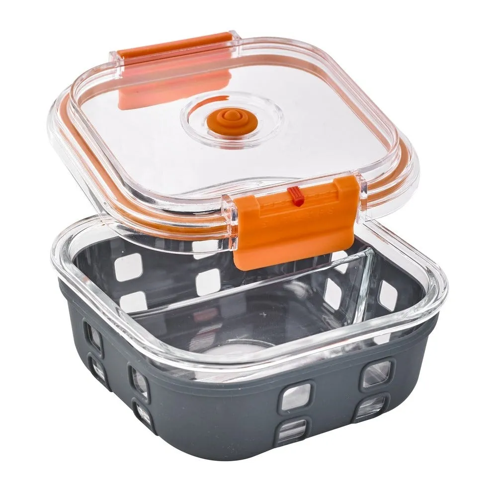 Bol borosilicate a/v separat°+couv+protec silicone 770ml 152x152 h60mm 24pcs