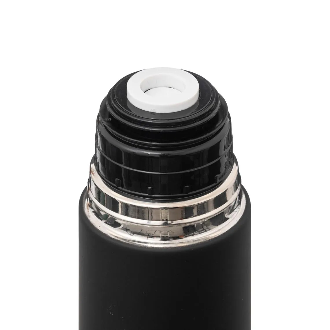 Bouteille isotherme Gris avec couvercle tasse 1L  | 3 Suisses