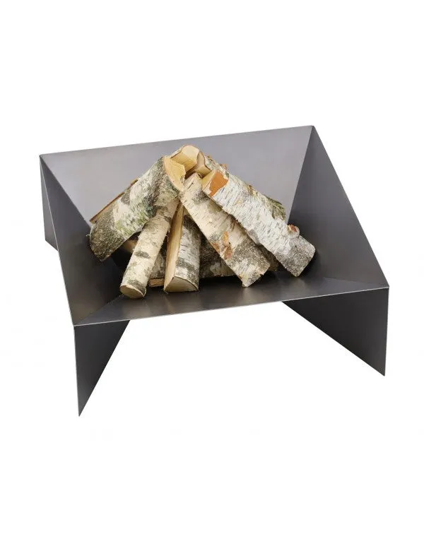 Brasero de jardin carré DINE en acier-70 cm-Acier noir sablé---Acier n 