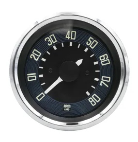 Compte-tours Smiths Original 12V 8000RPM 80mm Noir: Coccinelle (1968-1979)