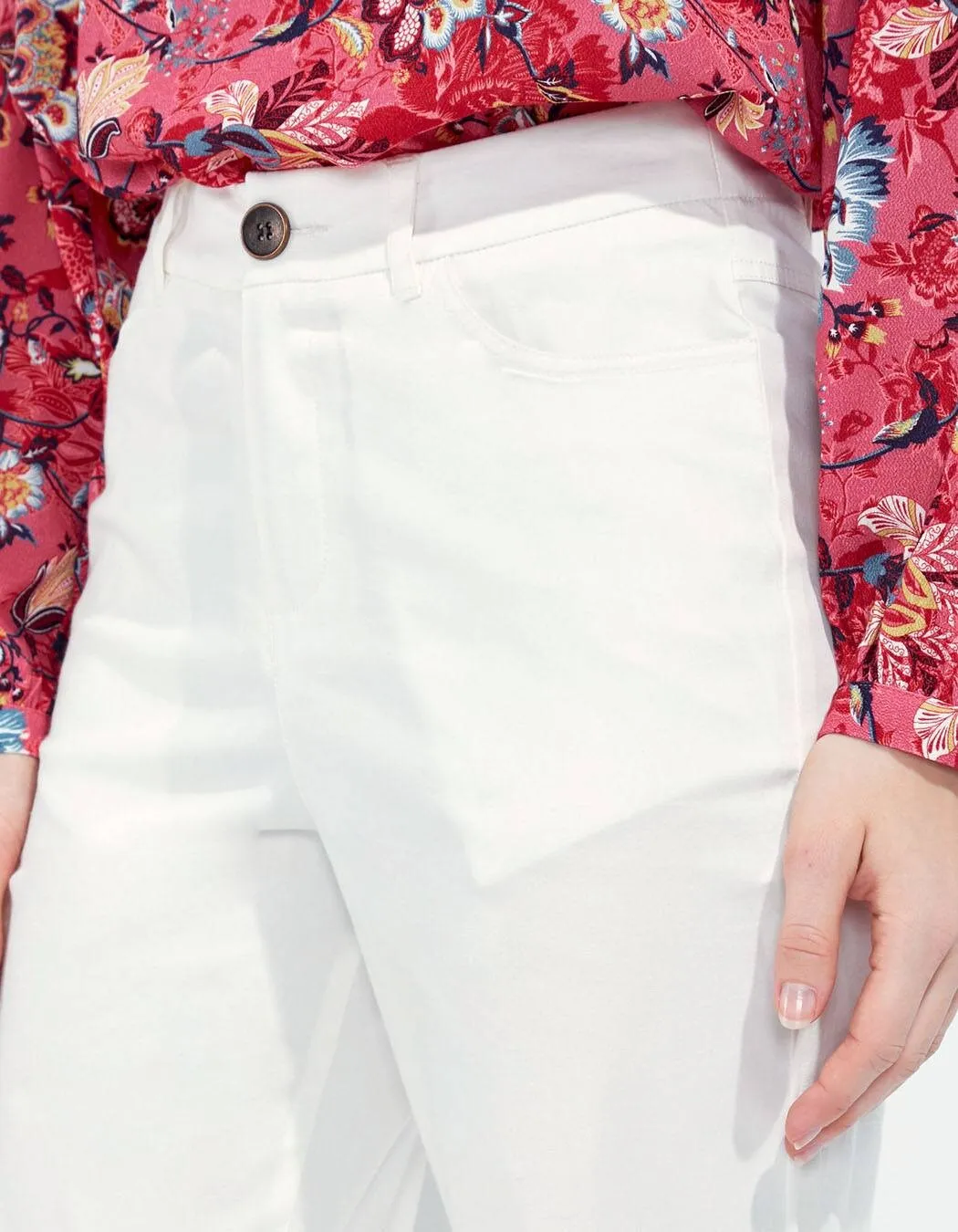 CRAZIERA Pantalon coton femme droit