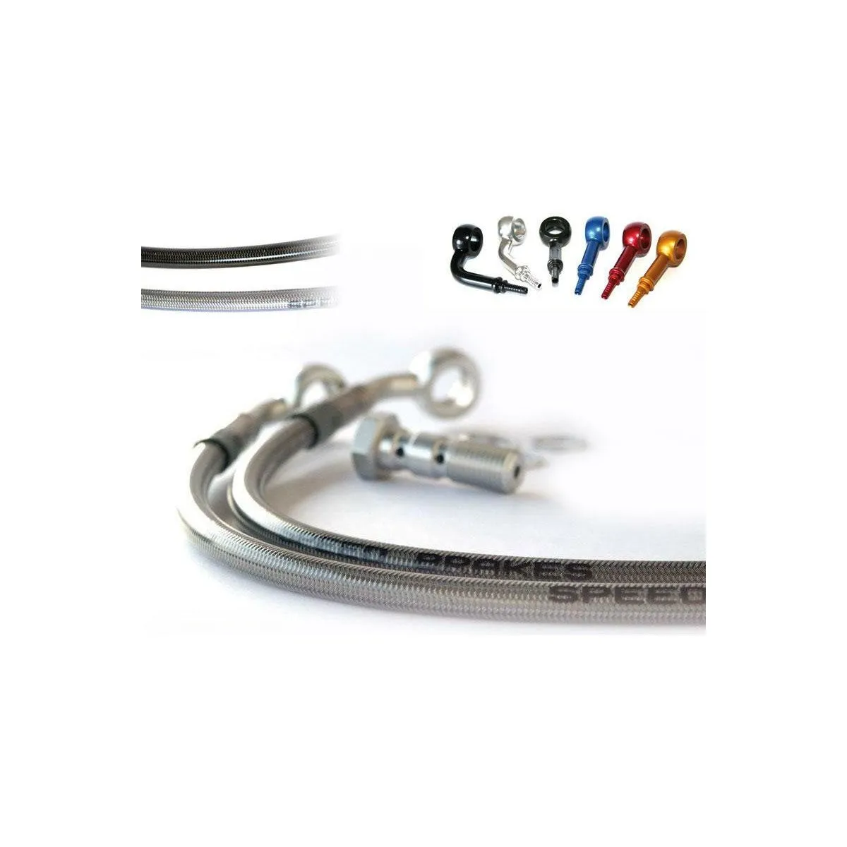 Durite de frein avant TECNIUM - Couleurs de durite et de raccords au choix - 888 SP05 1994-1995