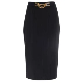 Elisabetta Franchi Jupe à rayures noire