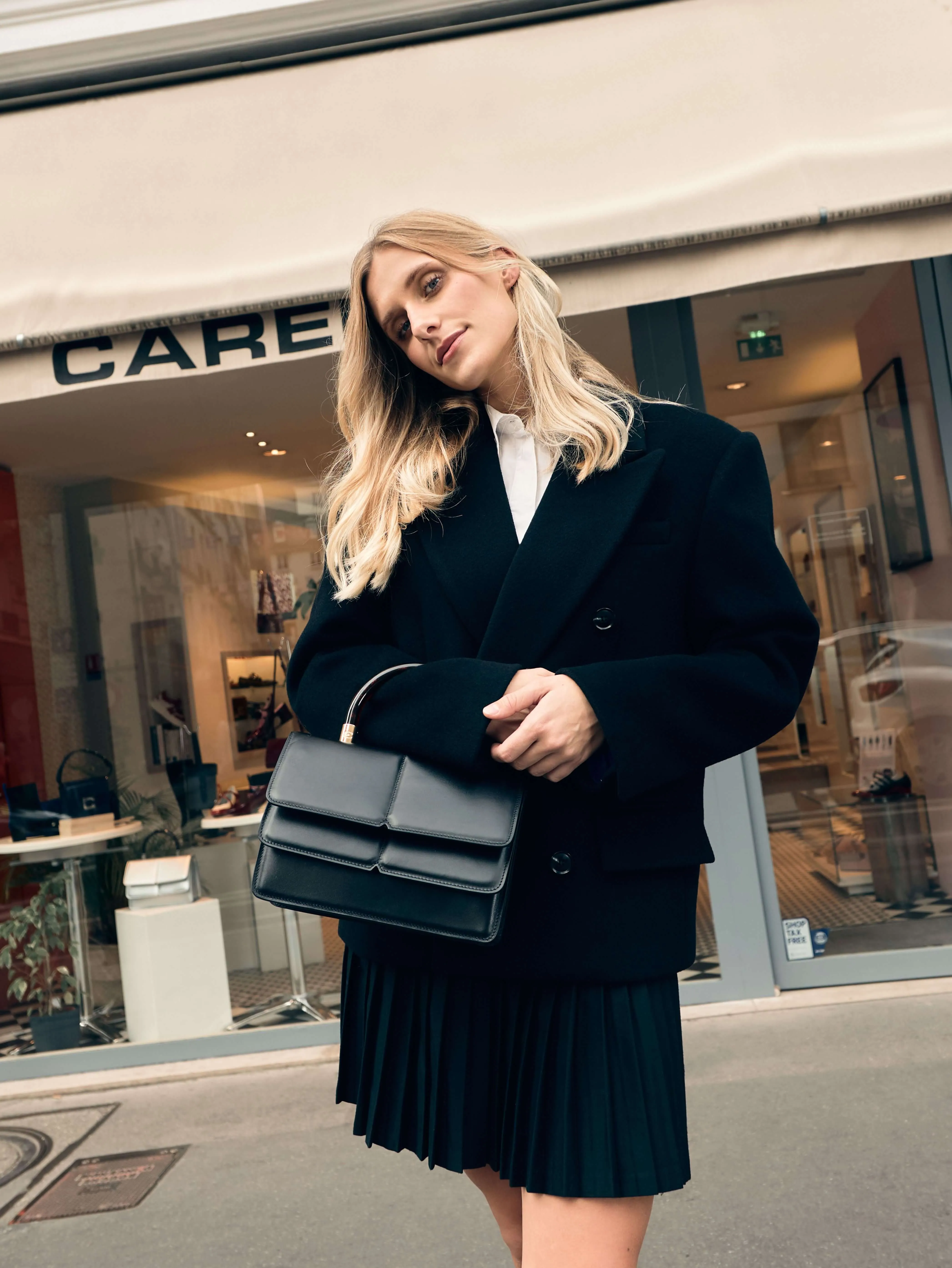 Georges - Sac à main cuir noir