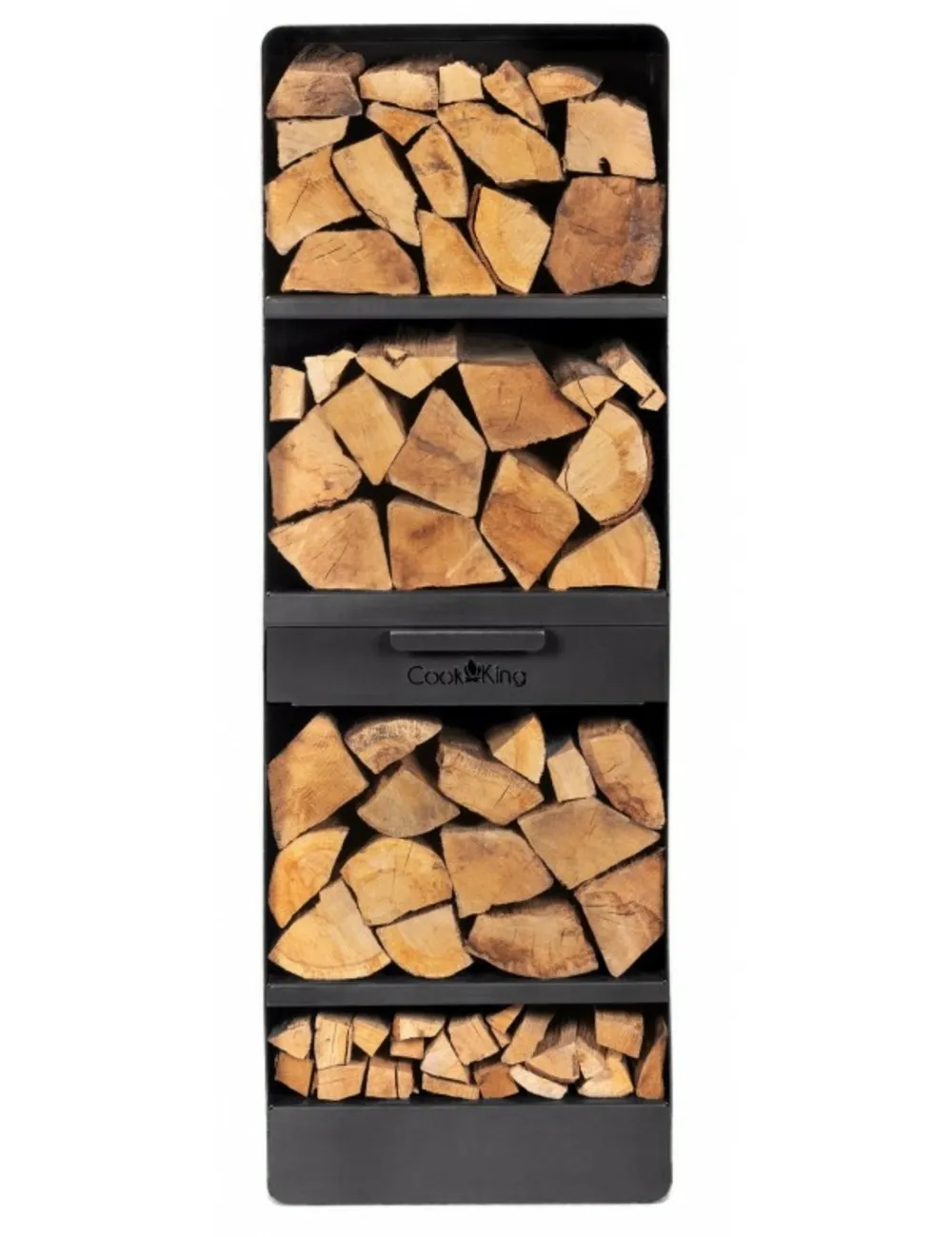 Grand porte bûches vento en acier noir h.120cm