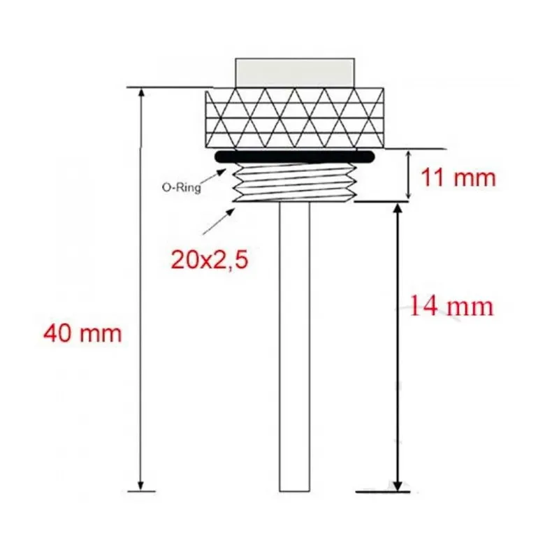 Jauge indicateur Température d'huile M20 x 2.5 mm