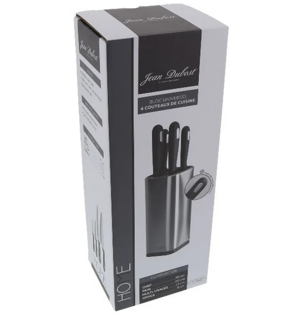 Jean dubost bloc de 4 couteaux inox brossé - dh027000x35196