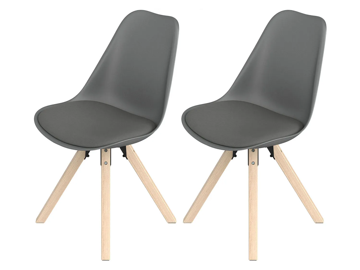 LIVARNO home Lot de 2 chaises de salle à manger, gris clair