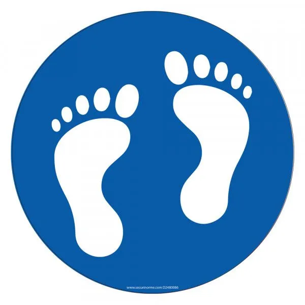 Marquage au sol Young - Pieds - Diam 300mm Bleu