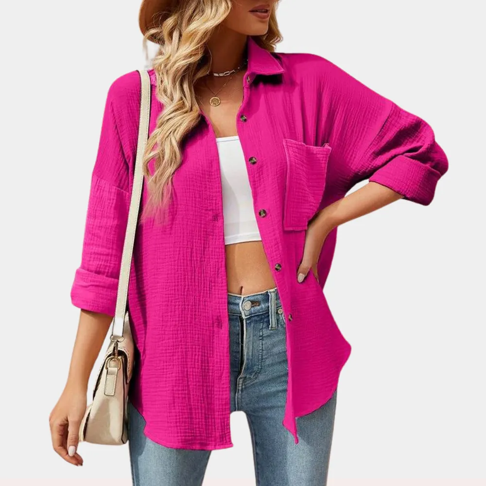 Orinthia | Chemise à col et design poche couleur bonbon pour femmes
