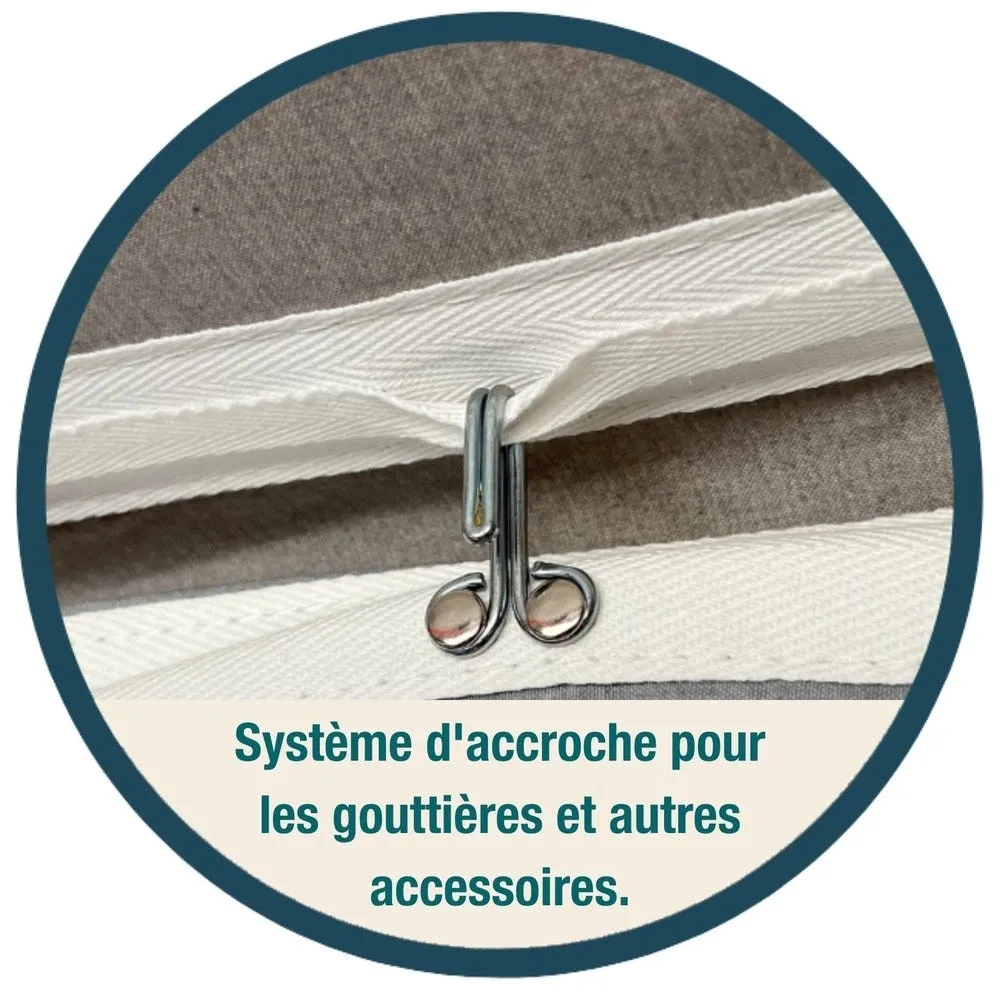 Parasol forain 325x250cm ivoire armature télescopique + toile + housse