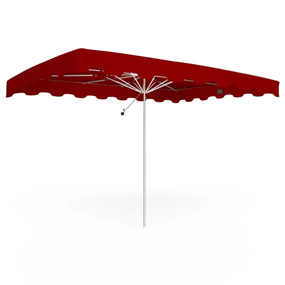 Parasol forain 350x250cm rouge armature télescopique + toile + housse