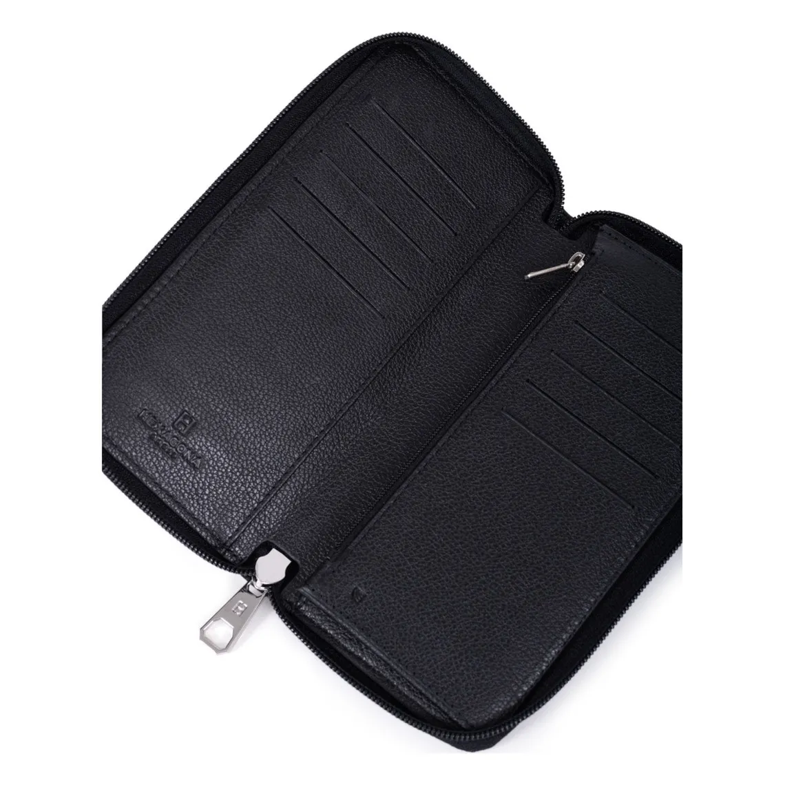Portefeuille long Stop RFID Cuir DUO Noir/Taupe | 3 Suisses