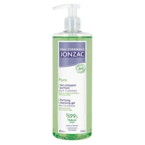 PURE - Gel Nettoyant Purifiant Bio - Visage, Cou, Décolleté et Dos - Peaux à Tendance Acnéique, 500ml | Eau Thermale Jonzac  - P