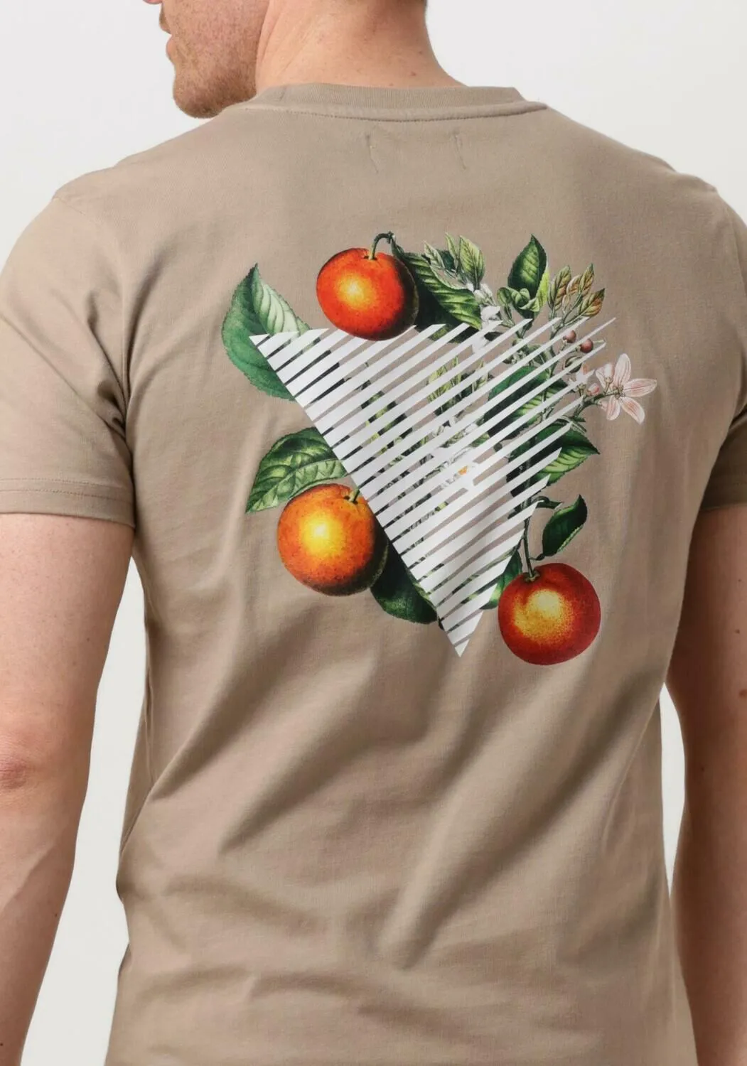 pure path t-shirt tshirt with front and back print en taupe