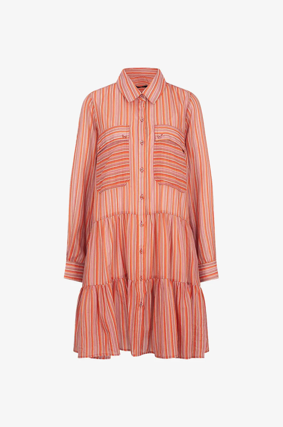 Robe chemise courte en coton et soie Talise