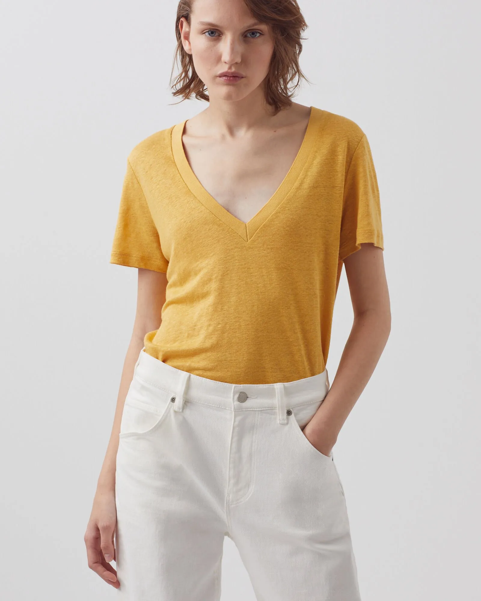 SARAH - T-shirt col V en lin