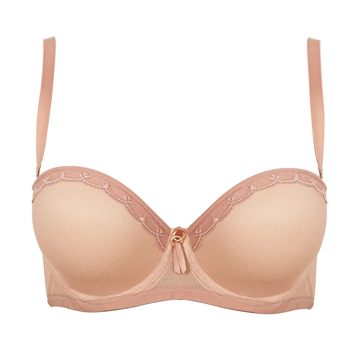Soutien-gorge bandeau résille Freya moulé Idol allure café au lait