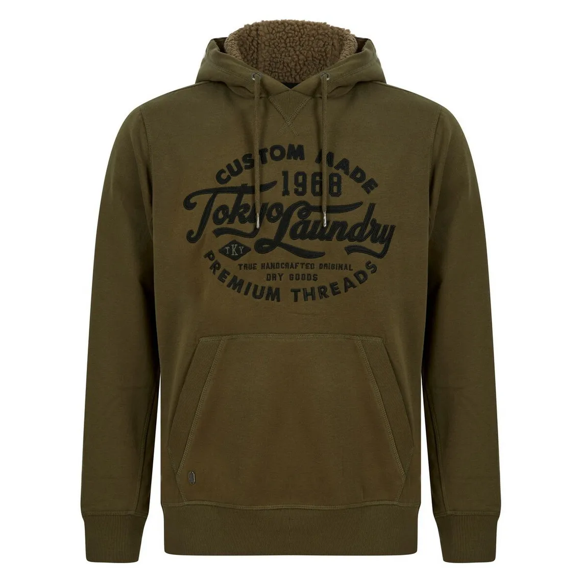 Sweat à capuche homme - kaki en coton Tokyo Laundry - Pull / Gilet / Sweatshirt Homme sur MenCorner