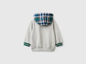 Sweat-shirt avec capuche tartan