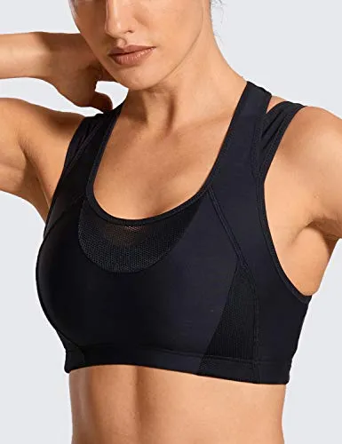SYROKAN Femme Soutien-Gorge de Sport Double Couche Rembourré Moulé Dos Nageur