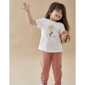 T-shirt manches courtes imprimé fleur blanc - Noukies