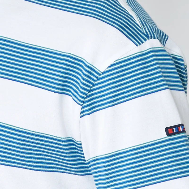T-shirt rayé BATELA double col