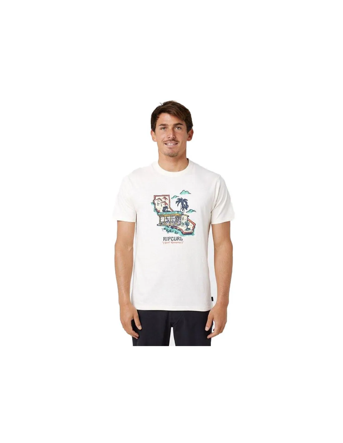 T-shirt Rip Curl Encadré Homme Blanc