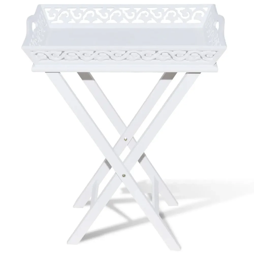 Table d'appoint avec plateau blanc