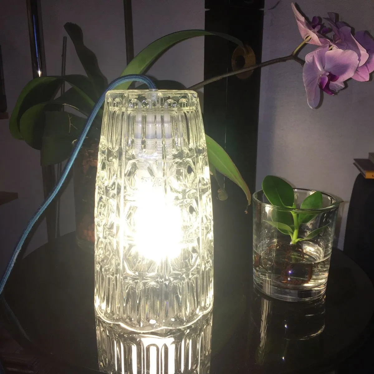 Vase verre moulé italien 70’’